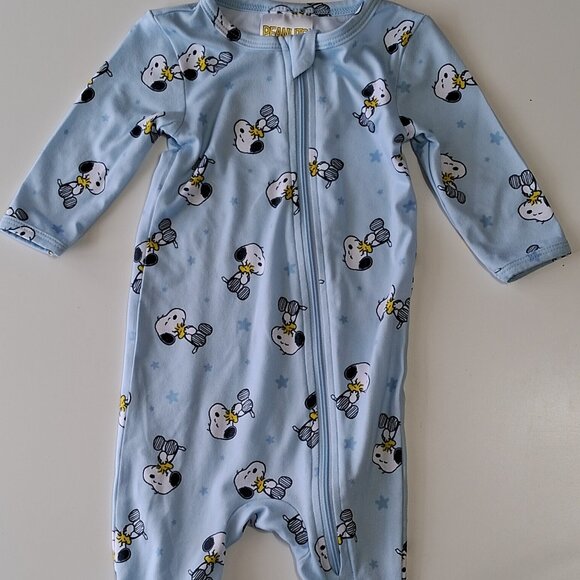 Set of 2 long-sleeved, foot-covered baby pyjamas, Peanuts License - Picture 2 of 15